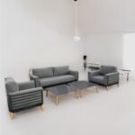 ⁦מוס - מערכת ישיבה  תלת מושבית אלומיניום מוס- אפור כהה⁩ – תמונה ⁦2⁩