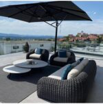 דובאי - מערכת ישיבה אלומיניום - אפור כהה