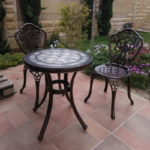 ⁦פינת קפה זוגית אלומיניום יצוק רטרו - ברונזה⁩ – תמונה ⁦3⁩