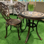 פינת קפה זוגית אלומיניום יצוק רטרו - ברונזה