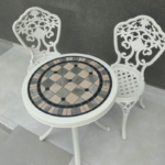 פינת קפה זוגית מאלומיניום יצוק רטרו - לבן