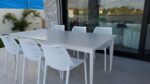 קת'רין - פינת אוכל אלומיניום נפתחת (1.60 נפתח ל- 2.40) + 6 כיסאות פרייד - לבן